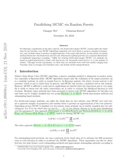 Parallelising MCMC via Random Forests