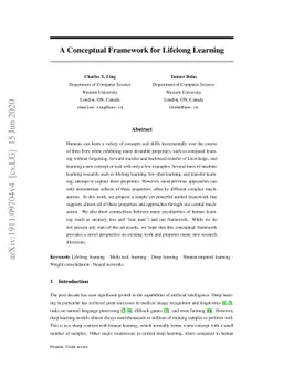 A Conceptual Framework for Lifelong Learning