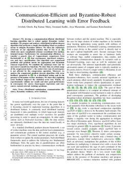 Communication-Efficient and Byzantine-Robust Distributed Learning with
  Error Feedback