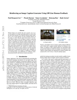 Reinforcing an Image Caption Generator Using Off-Line Human Feedback