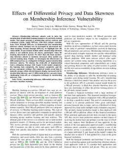 Effects of Differential Privacy and Data Skewness on Membership
  Inference Vulnerability