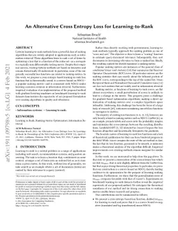 An Alternative Cross Entropy Loss for Learning-to-Rank