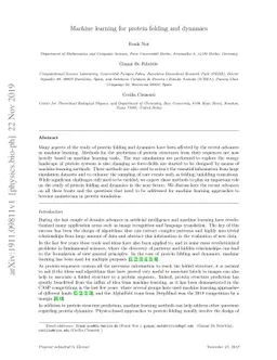 Machine learning for protein folding and dynamics