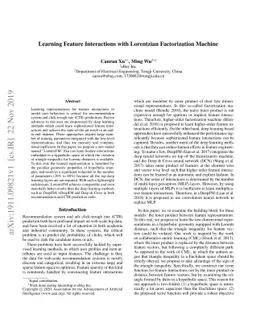 Learning Feature Interactions with Lorentzian Factorization Machine