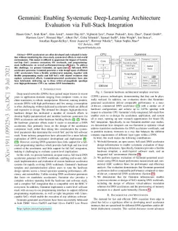 Gemmini: Enabling Systematic Deep-Learning Architecture Evaluation via
  Full-Stack Integration