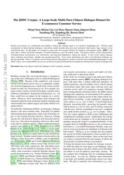 The JDDC Corpus: A Large-Scale Multi-Turn Chinese Dialogue Dataset for
  E-commerce Customer Service