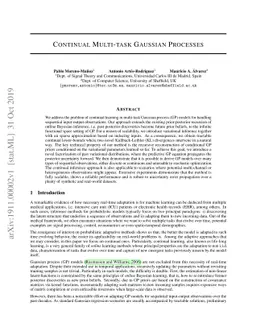 Continual Multi-task Gaussian Processes