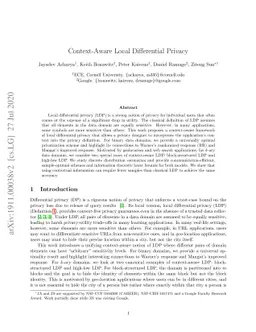 Context-Aware Local Differential Privacy