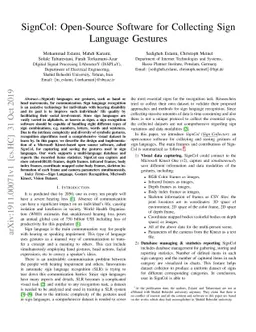 SignCol: Open-Source Software for Collecting Sign Language Gestures