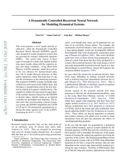 A Dynamically Controlled Recurrent Neural Network for Modeling Dynamical
  Systems
