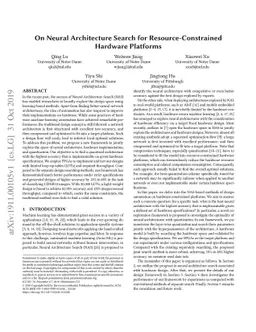 On Neural Architecture Search for Resource-Constrained Hardware
  Platforms