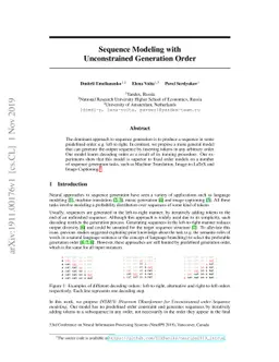 Sequence Modeling with Unconstrained Generation Order