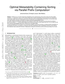 Optimal Metastability-Containing Sorting via Parallel Prefix Computation