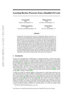Learning Hawkes Processes from a Handful of Events