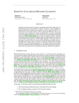 Positive-Unlabeled Reward Learning