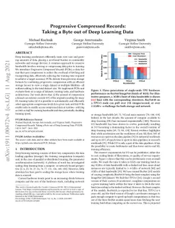 Progressive Compressed Records: Taking a Byte out of Deep Learning Data