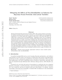 Mitigating the Effects of Non-Identifiability on Inference for Bayesian
  Neural Networks with Latent Variables