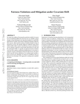 Fairness Violations and Mitigation under Covariate Shift