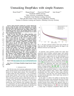 Unmasking DeepFakes with simple Features