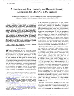 A Quantum Safe Key Hierarchy and Dynamic Security Association for
  LTE/SAE in 5G Scenario