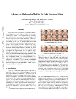 Self-supervised Deformation Modeling for Facial Expression Editing