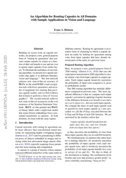 An Algorithm for Routing Capsules in All Domains