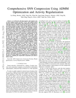 Comprehensive SNN Compression Using ADMM Optimization and Activity
  Regularization
