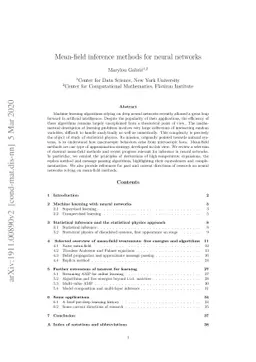 Mean-field inference methods for neural networks