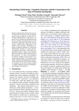 Interpreting Verbal Irony: Linguistic Strategies and the Connection to
  the Type of Semantic Incongruity
