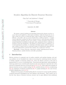 Iterative Algorithm for Discrete Structure Recovery