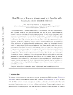 Blind Network Revenue Management and Bandits with Knapsacks under Limited Switches