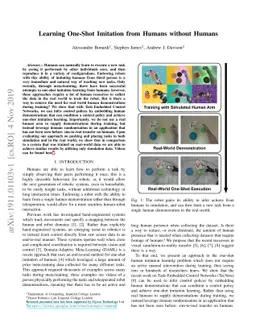 Learning One-Shot Imitation from Humans without Humans