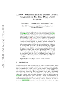 LapNet : Automatic Balanced Loss and Optimal Assignment for Real-Time
  Dense Object Detection