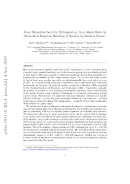 Voice Biometrics Security: Extrapolating False Alarm Rate via
  Hierarchical Bayesian Modeling of Speaker Verification Scores