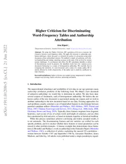 Higher Criticism for Discriminating Word-Frequency Tables and Testing
  Authorship