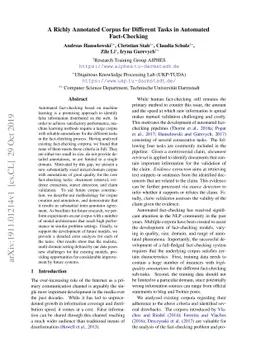 A Richly Annotated Corpus for Different Tasks in Automated Fact-Checking