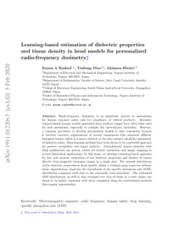 Learning-based estimation of dielectric properties and tissue density in
  head models for personalized radio-frequency dosimetry