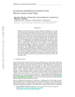 Learning from Explanations with Neural Execution Tree