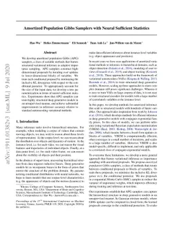 Amortized Population Gibbs Samplers with Neural Sufficient Statistics