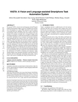 VASTA: A Vision and Language-assisted Smartphone Task Automation System