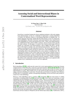 Assessing Social and Intersectional Biases in Contextualized Word
  Representations