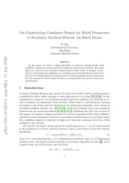 On Constructing Confidence Region for Model Parameters in Stochastic
  Gradient Descent via Batch Means