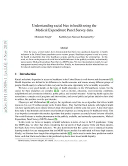 Understanding racial bias in health using the Medical Expenditure Panel
  Survey data