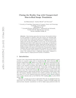 Closing the Reality Gap with Unsupervised Sim-to-Real Image Translation