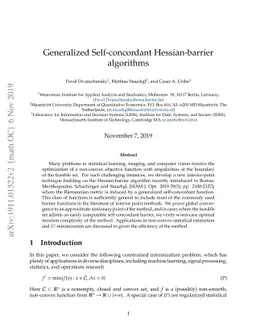 Generalized Self-concordant Hessian-barrier algorithms