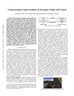 Counterexample-Guided Synthesis of Perception Models and Control