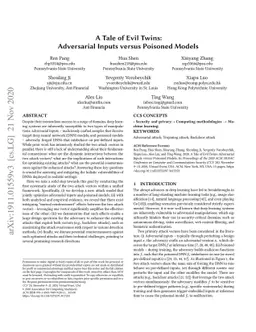 A Tale of Evil Twins: Adversarial Inputs versus Poisoned Models