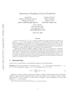 Importance Sampling via Local Sensitivity