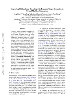 Improving Bidirectional Decoding with Dynamic Target Semantics in Neural
  Machine Translation