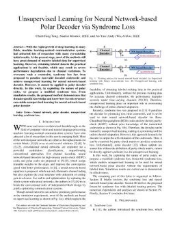 Unsupervised Learning for Neural Network-based Polar Decoder via
  Syndrome Loss